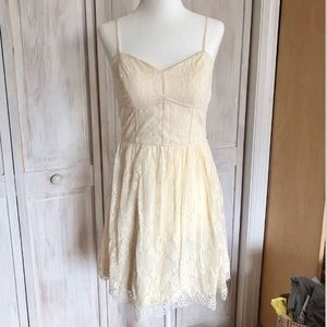A&F Cream Lace Corset Bustier Dress